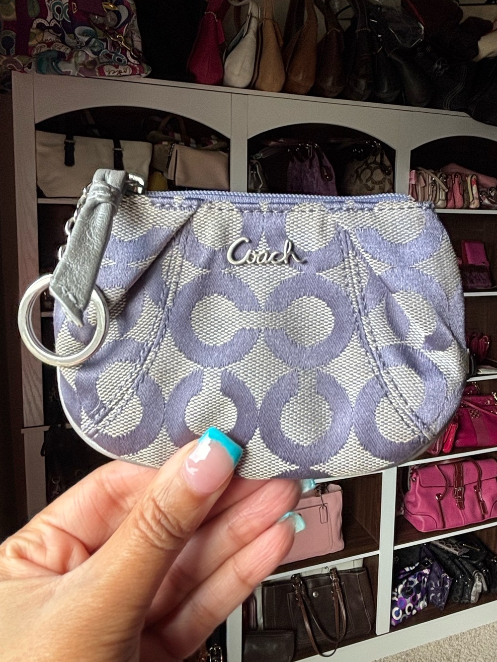 🪙💜COACH Ashley Pleated Op Art Coin Purse💜🪙